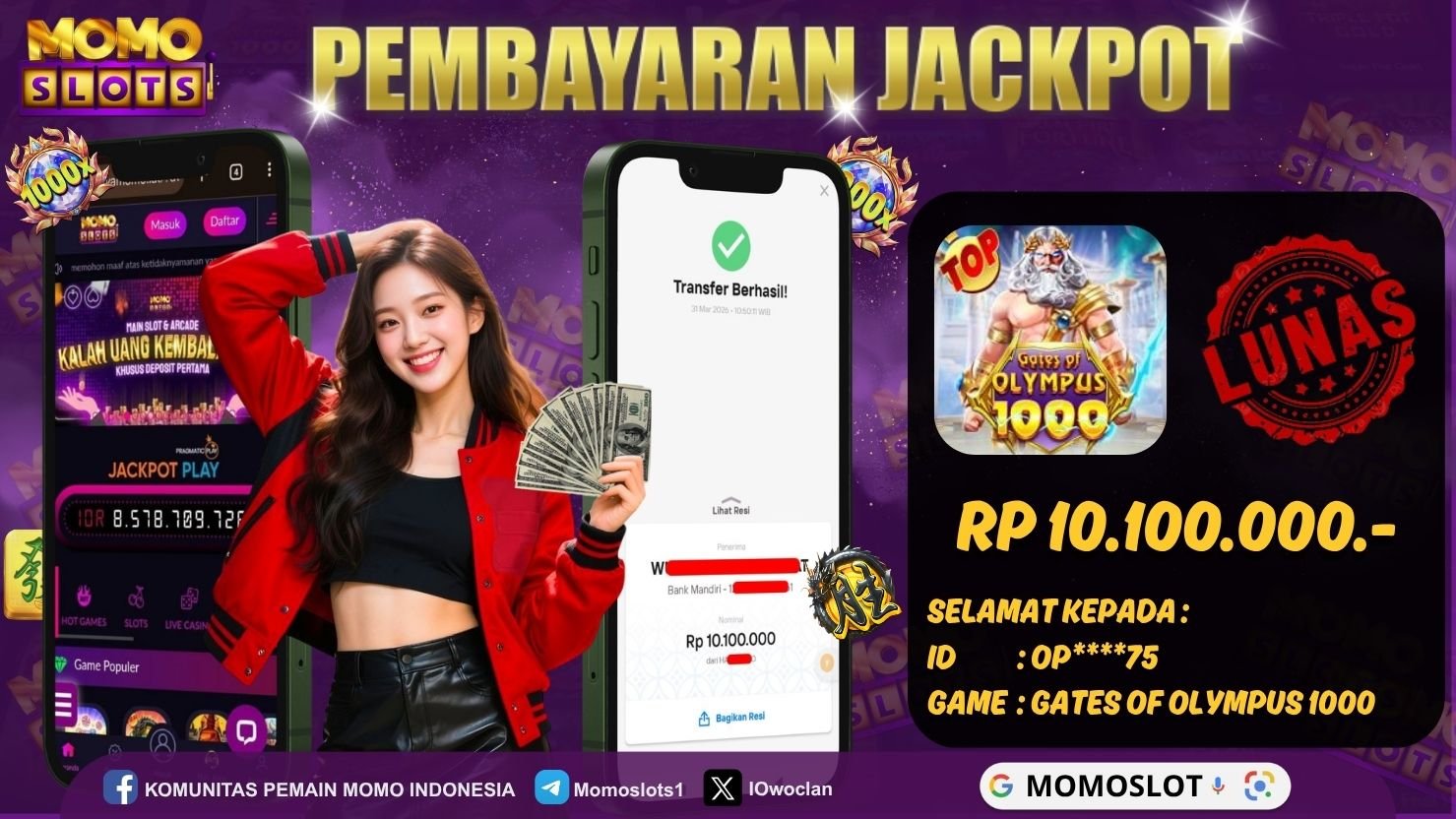 MOMOSLOTS JACKPOT SLOT GATES OF OLYMPUS 1000